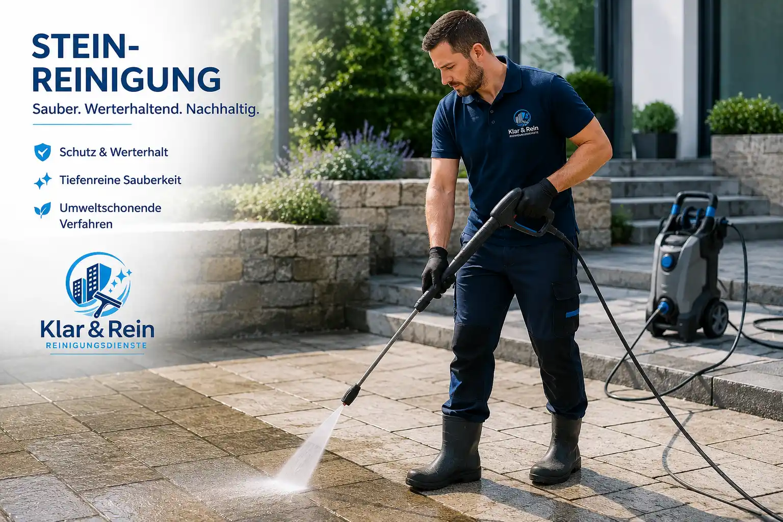 Professionelle Steinreinigung durch Klar und Rein